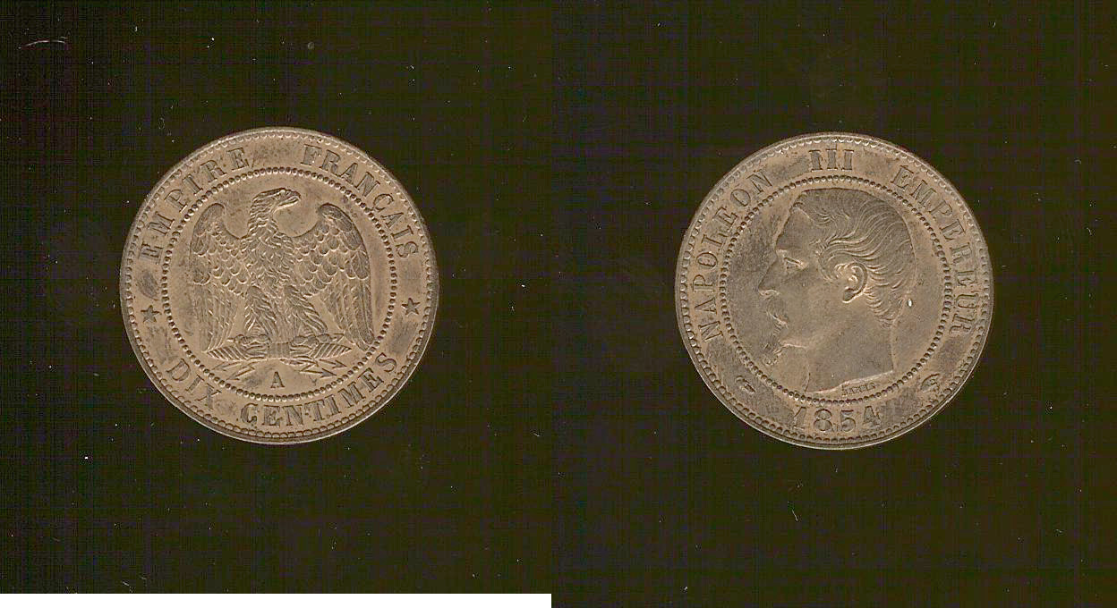 10 centimes Napoleon III 1854A AU+